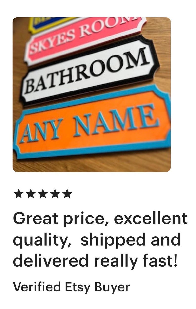 Personalised Name Sign - Door Sign - Name sign - Any Colour - Any Name - Name Plaque - 3d Printed - custom name sign - bedroom door sign image 9