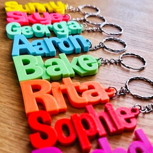 Personalised keyring - Keyring - 3d Printed - Name tag - Gifts for Her - Gifts for Him - Party Bag Fillers - Name Tags - Party favours - Tag image 1