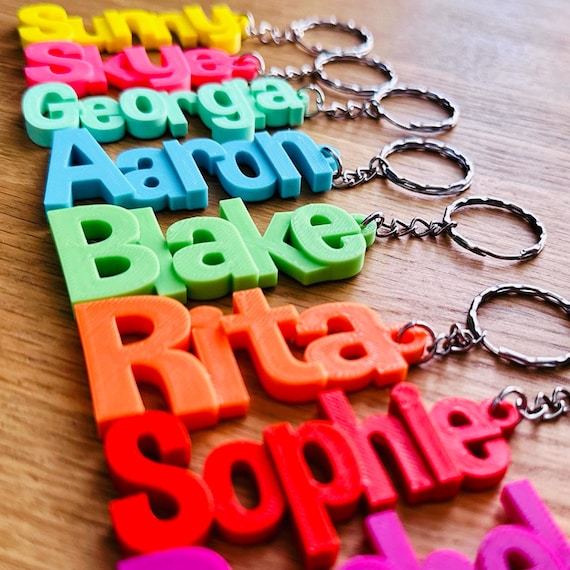 Personalised keyring - Keyring - 3d Printed - Name tag - Gifts for Her - Gifts for Him - Party Bag Fillers - Name Tags - Party favours - Tag