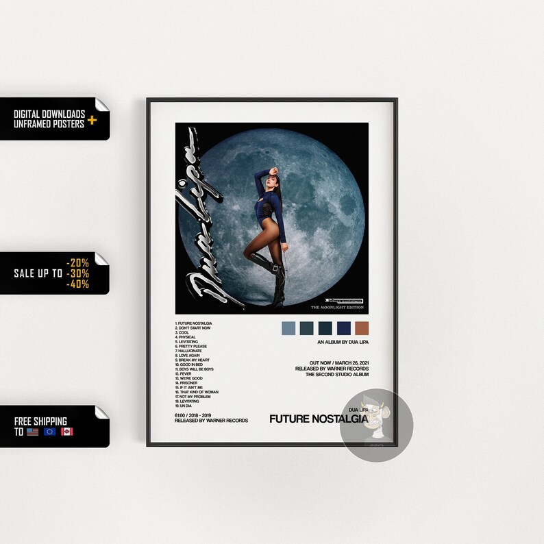 Dua Lipa Future Nostalgia Moonlight Edition Album Cover - Etsy