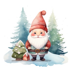 Christmas Gnome PNG Sublimation Design, Instant Digital Download, Gnome Clipart, Commercial Use