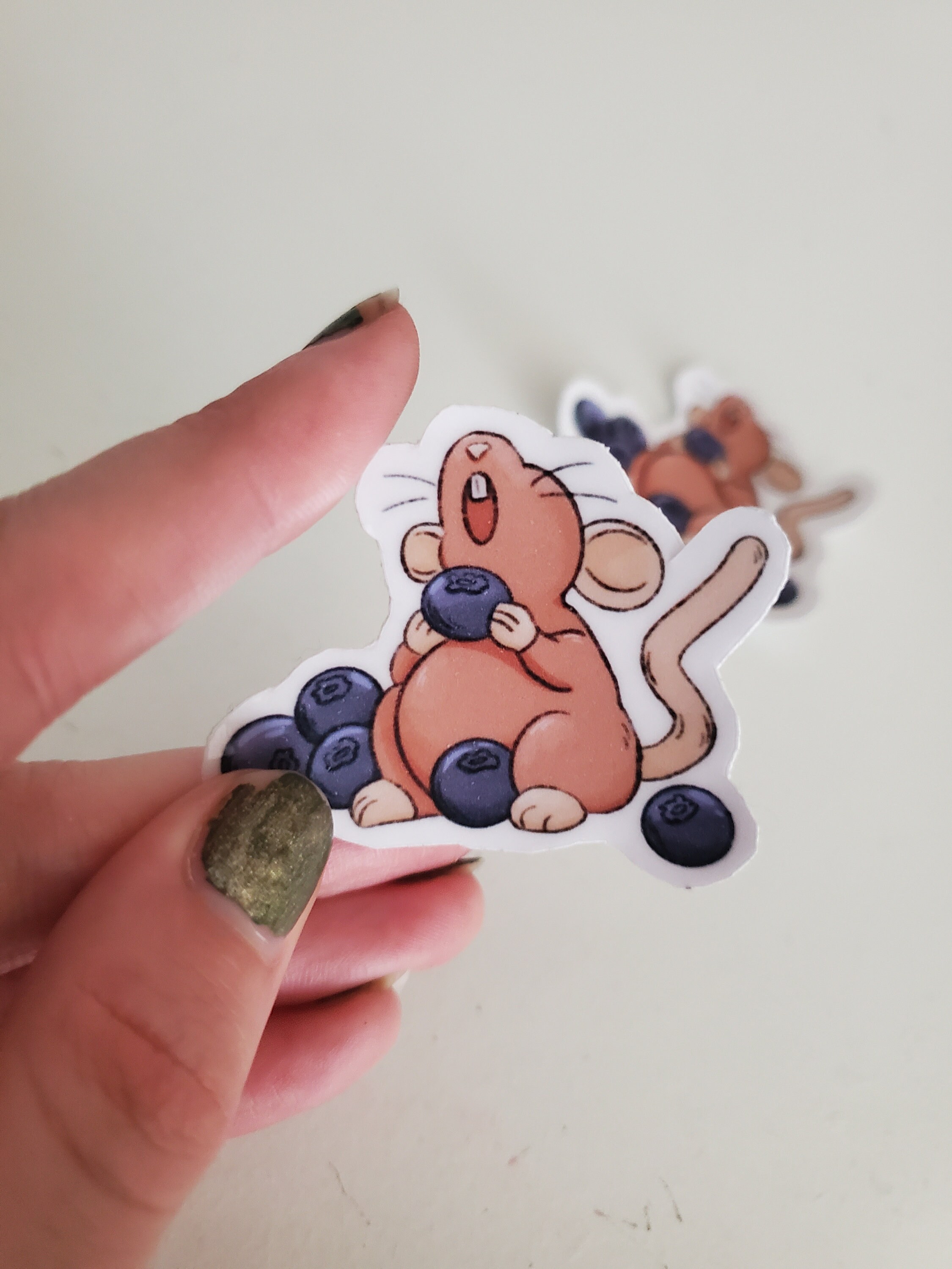 Blueberry Mouse Sticker - Etsy