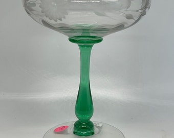 Vintage Morganton Floret Etched Champagne Glass # 7711 