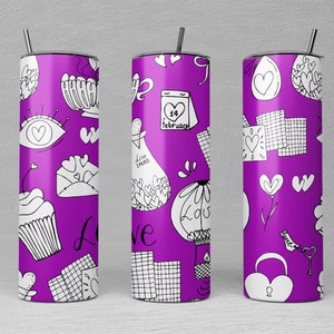 Witchy Love 20oz Tumbler Wrap: Mystical Black Magic Design (PNG Digital Download)