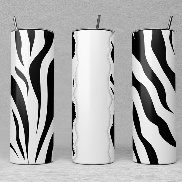 Zebra Print 20oz Skinny Sublimation Design | Personalized Zebra Print Tumbler Png | Zebra Design Wrap | Commercial Use Included