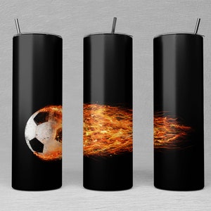 Soccer Tumbler Sublimation Design: 20oz Skinny Wrap (PNG)