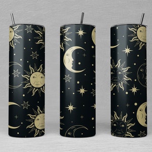 Celestial Tumbler Wrap, Moon Tumbler PNG, Galaxy Tumbler Wrap, astrology tumbler, Witch png, 20oz Skinny Tumbler Sublimation