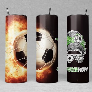 Soccer Mom Tumbler Sublimation Design: 20oz Skinny Tumbler Wrap (PNG)