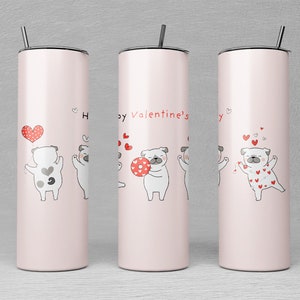 Lovely Dogs 20oz Skinny Tumbler Design | Dog Lover Tumbler Wrap | Mignon chien Tumbler Wrap | Valentine’s Dogs Tumbler Png