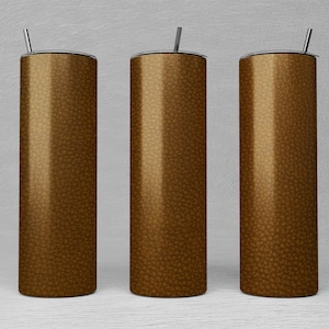 Brown Leather 20oz Skinny Tumbler Design | Brown Tumbler Png | Tumbler Sublimation Wrap | Commercial Use Included