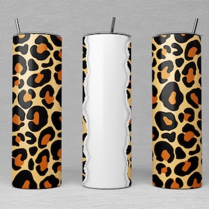 Leopard Print 20 oz Skinny Sublimation Design | Personalized Leopard Print Tumbler Png | Leopard Design Wrap | Commercial Use Included
