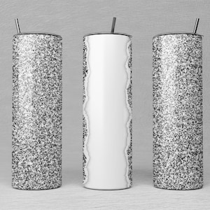 Silver Glitter Tumbler Design 20oz Skinny  | Silver Glitter Sublimation Wrap | Silver Glitter Tumbler Png | Commercial Use Included