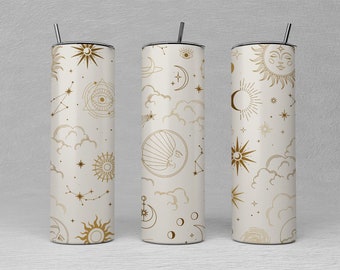Wicca Becher Sublimationsdesign: Witchy Celestial Wrap (PNG)