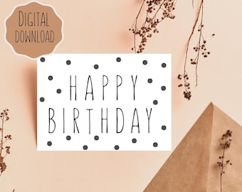 Happy Birthday Card| Printable Birthday Card| Digital Download Birthday Card|7x5 Inch Card| Birthday Card| Happy Birthday| Printable Card|