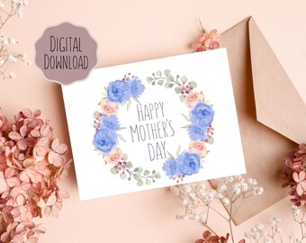 Mother’s Day Card Printable, Happy Mother’s Day Card,Printable Mother’s Day Card, 7 x5 inch,Foldable Mothers day card, Digital download