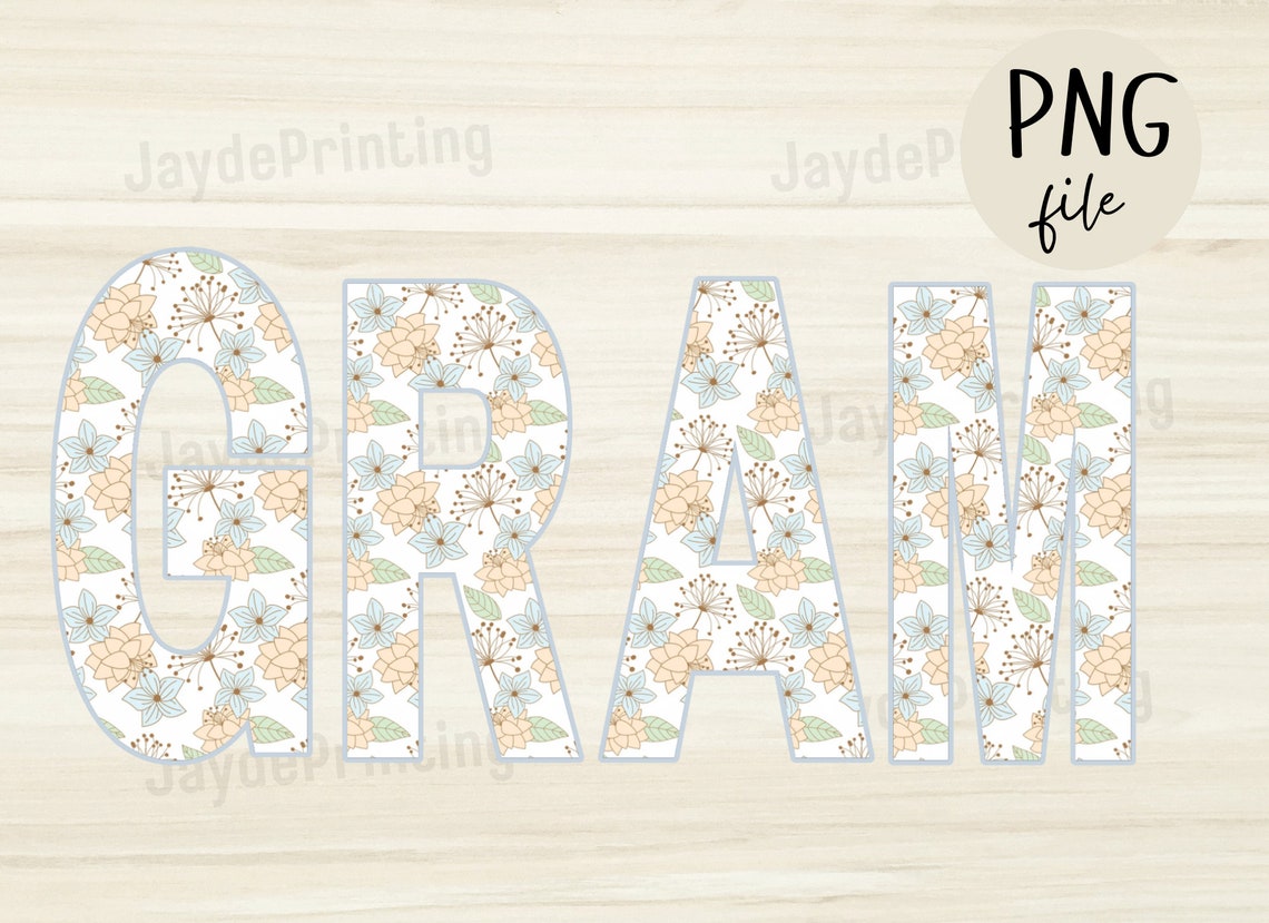 Gram Png Design Digital Png File Gram Png Floral Png Floral Gram Png ...