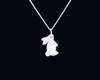 Silver Rabbit Necklace. |Silver Bunny Pendant| Easter Bunny necklace | Easter Gift