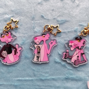 Pink Panther Keychains Charms