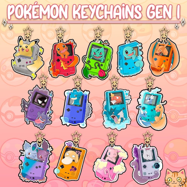 Pokemon 1GEN Keychains Charms