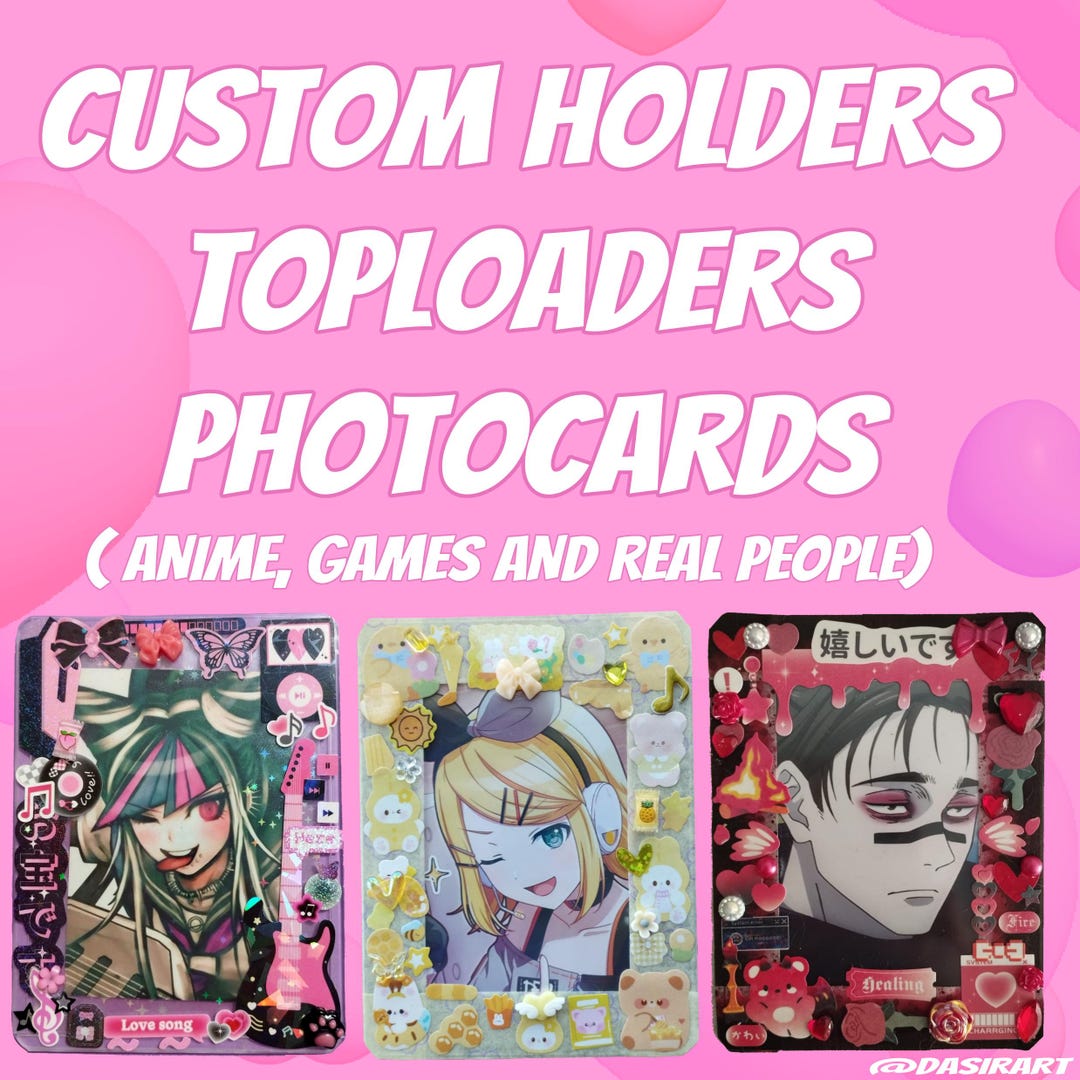 Custom Holder Decorated Toploader Photocard - Etsy