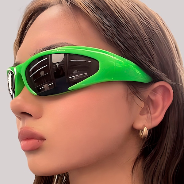 NEUE Rave Gorpcore Style Sport Sonnenbrille 2024