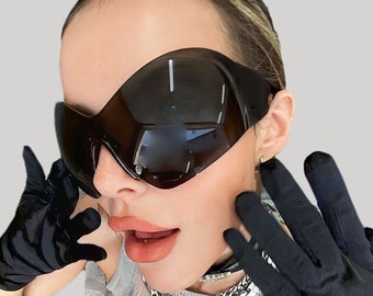 Oversized Mask Sunglasses Vintage Y2k Style