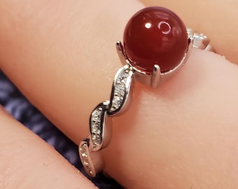Sterling Twist Wave BloodVials Ring & Anticoagulant (BloodBond) Adjustable 5-10 Sizes