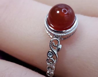 Sterling Scrolling Vine BloodVial Ring & Anticoagulant (BloodBond) Adjustable 4-10 Sizes