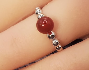 Sterling Beaded BloodVial Ring Kit with Solid .925 Silver Adjustable 6-11 Sizes (BloodBond)