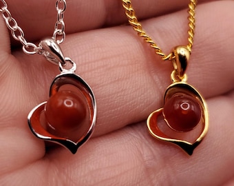 1 Sterling Mini Heart White or Yellow Gold Plated BloodVial Necklace Kit with Solid .925 Matching Chain (BloodBond)