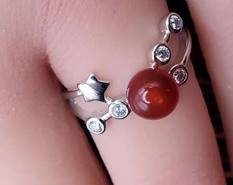 Sterling Constellation BloodVial Ring Kit Solid .925 Silver Adjustable 5-7 Sizes - Only One (BloodBond)