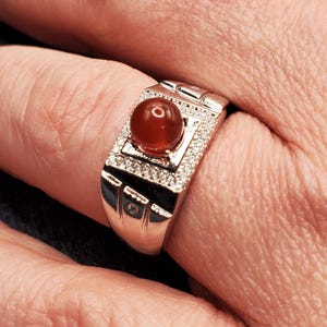 Sterling Men&#39;s Stones BloodVial Ring Kit Solid .925 Silver Adjustable 9.5-15 Sizes (BloodBond)