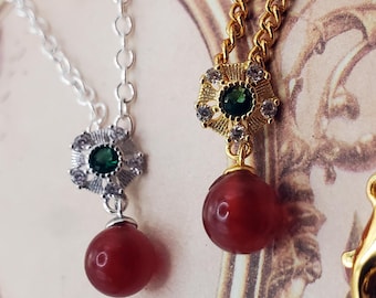 1 Sterling Elegant Emerald BloodVials Necklace Kit or Gold Plated with Solid .925 Silver Matching Chain (BloodBond)
