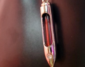 1 Bullet BloodVial Kit Pendant Necklace with 18" Black Cord (BloodBond)