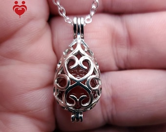 1 Sterling Scroll Heart Drop BloodVial Necklace Kit with 18" Solid .925 Silver Chain (BloodBond)
