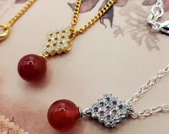 1 Sterling Diamond Pattern BloodVial Necklace Kit or Gold Plated with Solid .925 Silver Matching Chain (BloodBond)