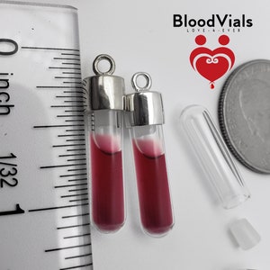 2 Sterling BloodVials with Anticoagulant - 925 Silver BloodBond Charms Kit