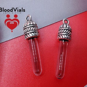 2 BloodVials with Anticoagulant - Rope Design Blood Vial Charms Kit - BloodBond  - Last Stock Discontinued
