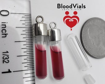 2 Sterling BloodVials with Anticoagulant - 925 Silver BloodBond Charms Kit