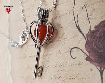1 Sterling Royal Key BloodVial Necklace Kit with 18" Solid .925 Silver Chain (BloodBond)