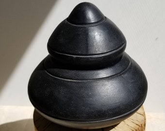 Vase noir fait à la main/bol andin avec couvercle/poterie jetée à la main/natif/céramique rustique