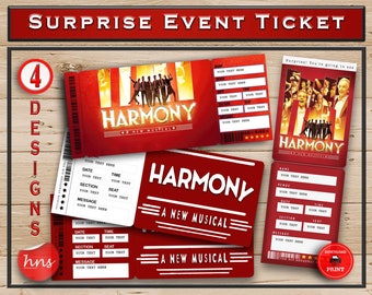 Lion King Printable Broadway Surprise Ticket. Editable Musical Theatre ...