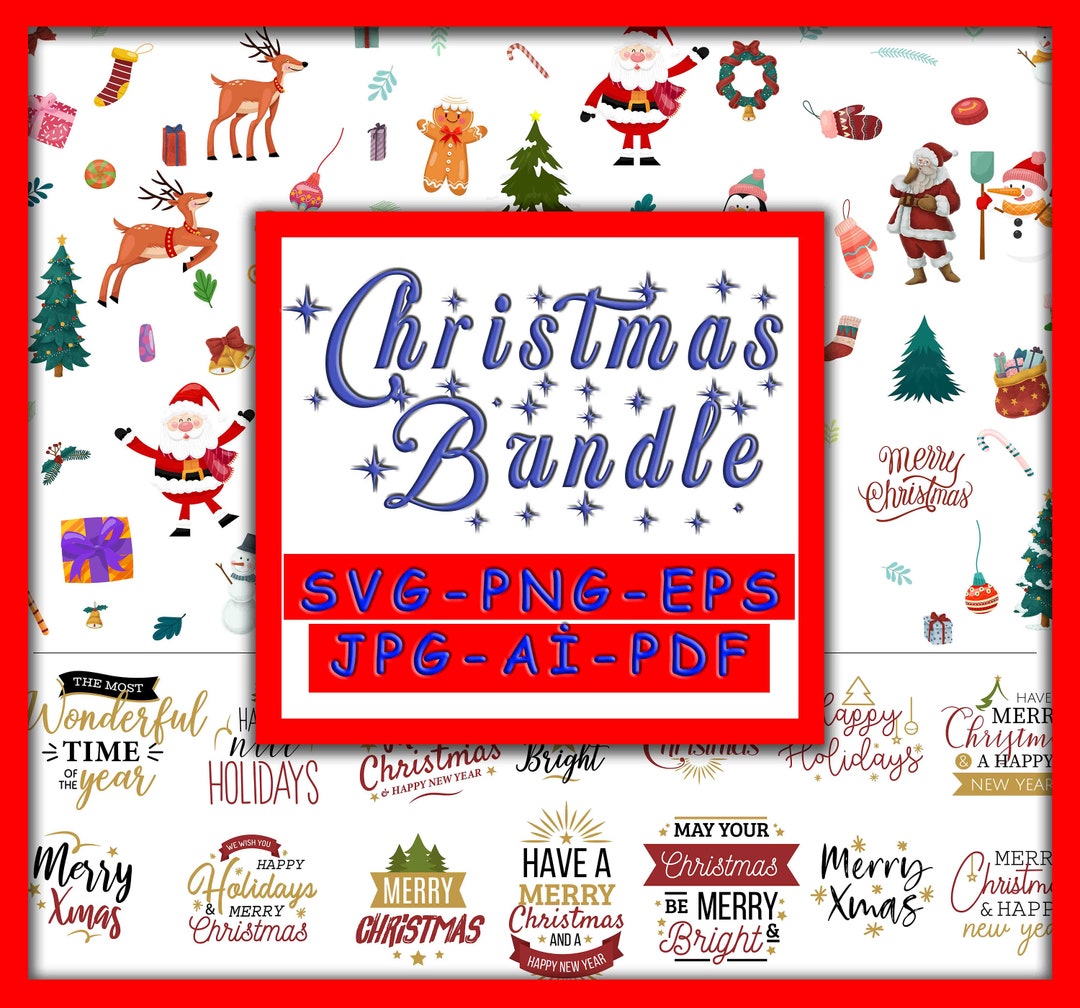 Christmas SVG Clipart Bundle | Cricut, Silhouette Files - Etsy