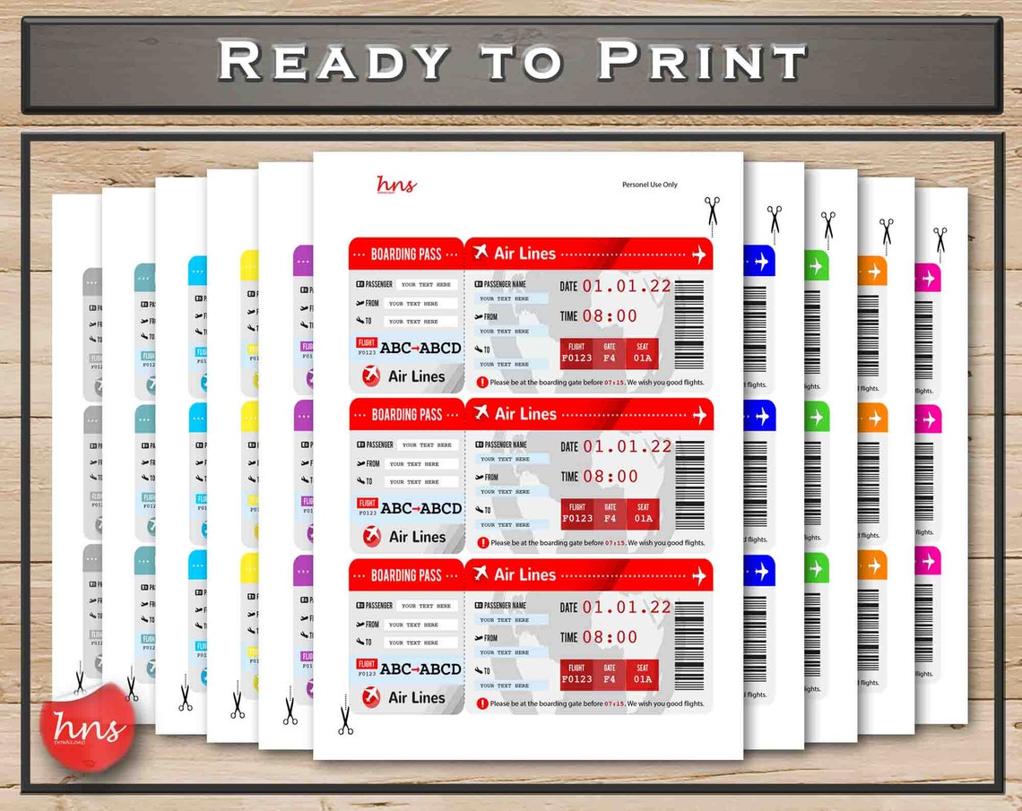 EDITABLE and PRINTABLE Surprise Airline Ticket Boarding - Etsy