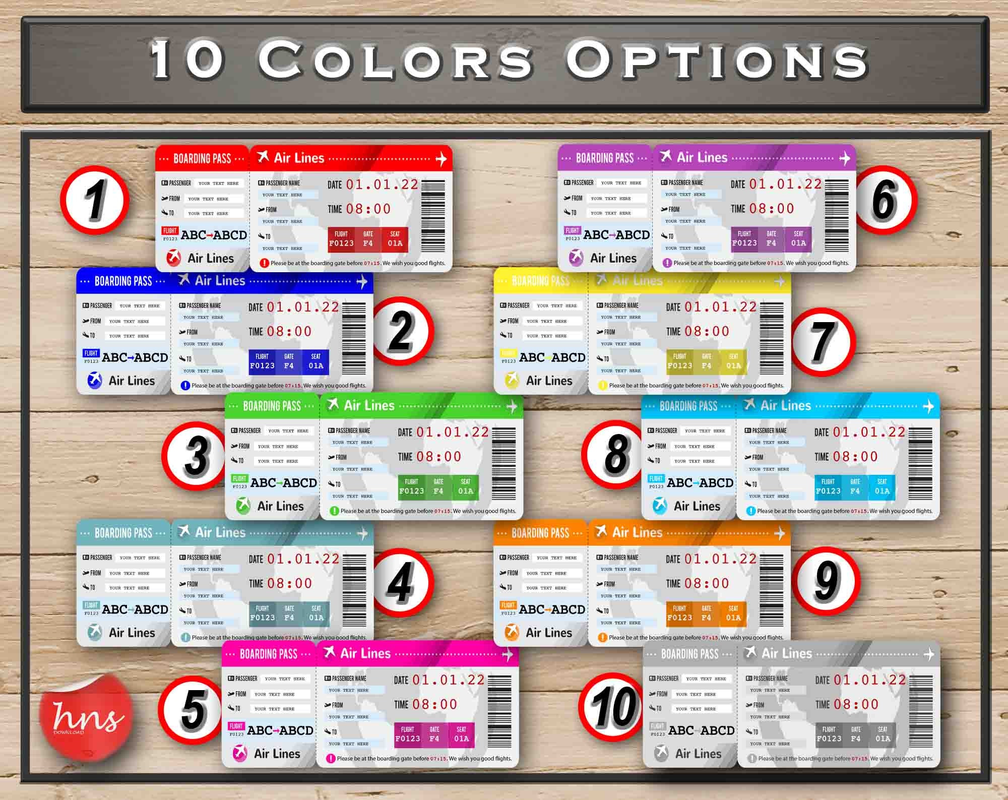 EDITABLE and PRINTABLE Surprise Airline Ticket, Boarding Ticket Template, Surprise Holiday ...