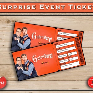Gutenberg The Musical - Printable Surprise Ticket (PDF or Word)