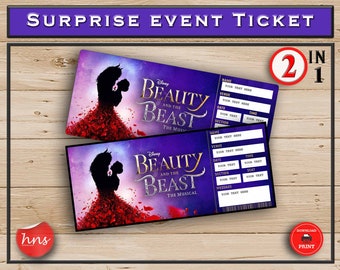 Beauty and the Beast Broadway Ticket: Surprise Event Reveal (PDF or Word)