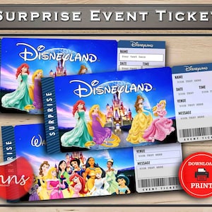 Disneyland Printable Broadway Surprise Ticket. Edytowalny Musical Theatre Faux Event Admission Souvenir Keepsake. Pobierz PDF Word