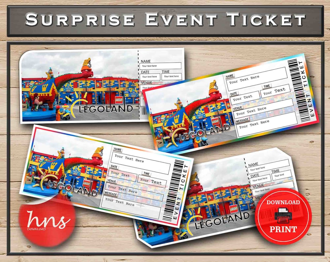 Legoland, Building Blocks Park Theme Editable Ticket, Park Theme Ticket ...