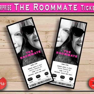 Bilet Roommate, Broadway Surprise Ticket. Edytowalny Musical Theatre Faux Event Admission Souvenir Keepsake. PDF Instant Download Word